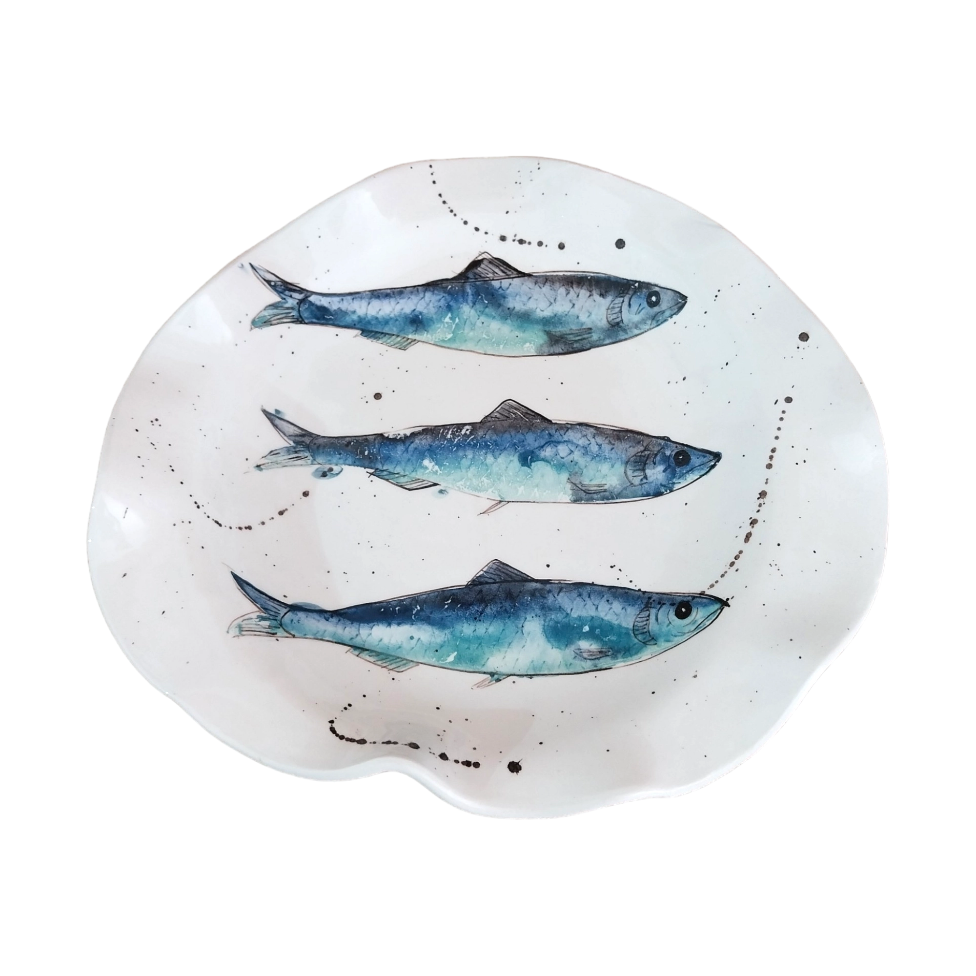 Plato irregular grande Sardinas