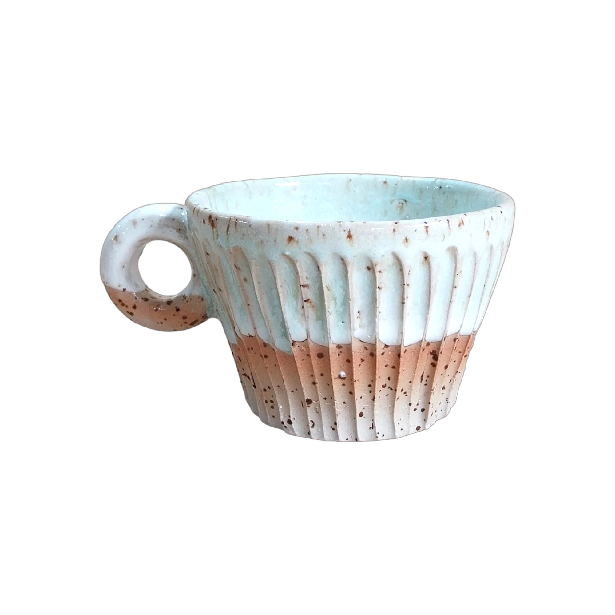 Set of Wide Mugs with Vertical Striped Textures (2 pieces)