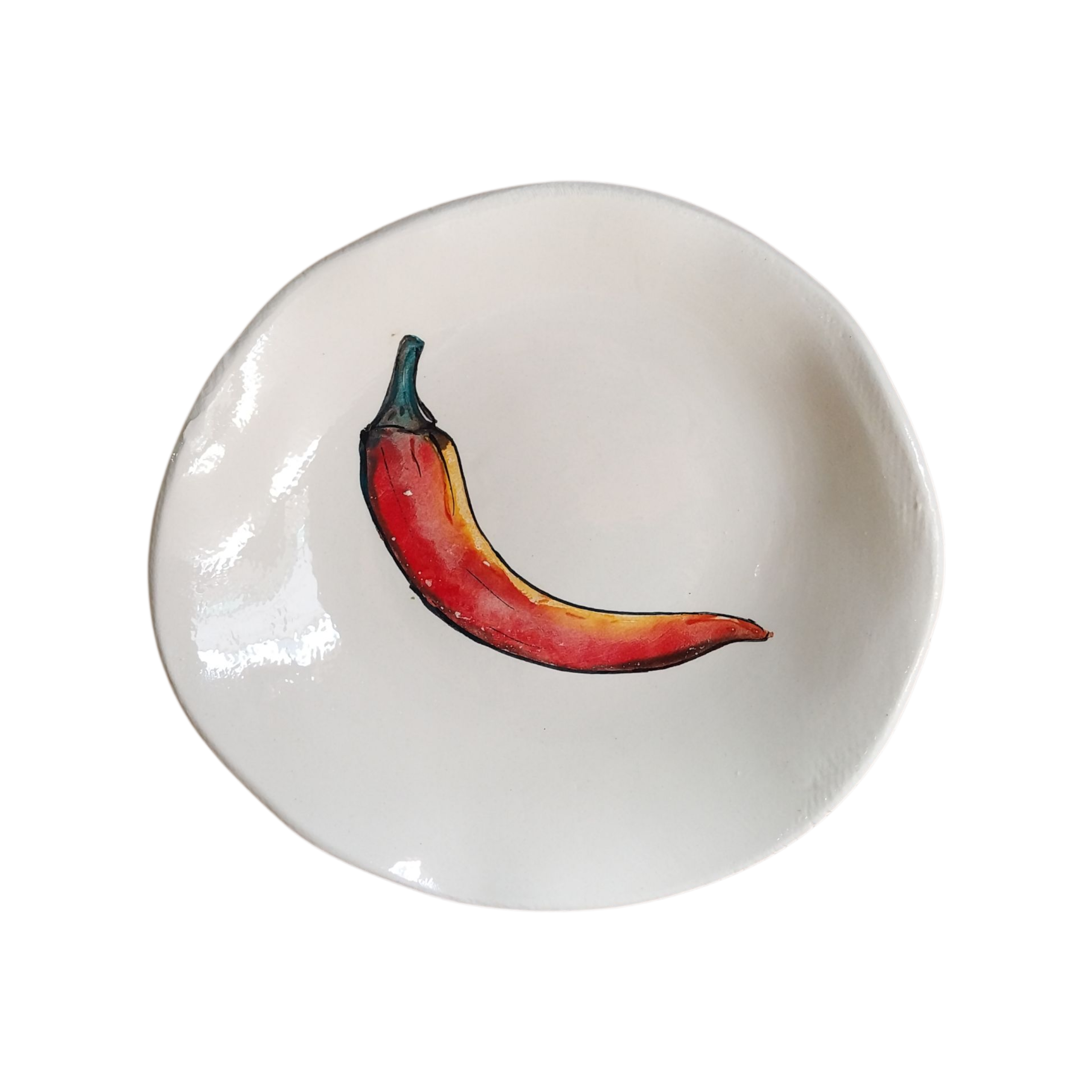 Plato pequeño irregular con guindilla