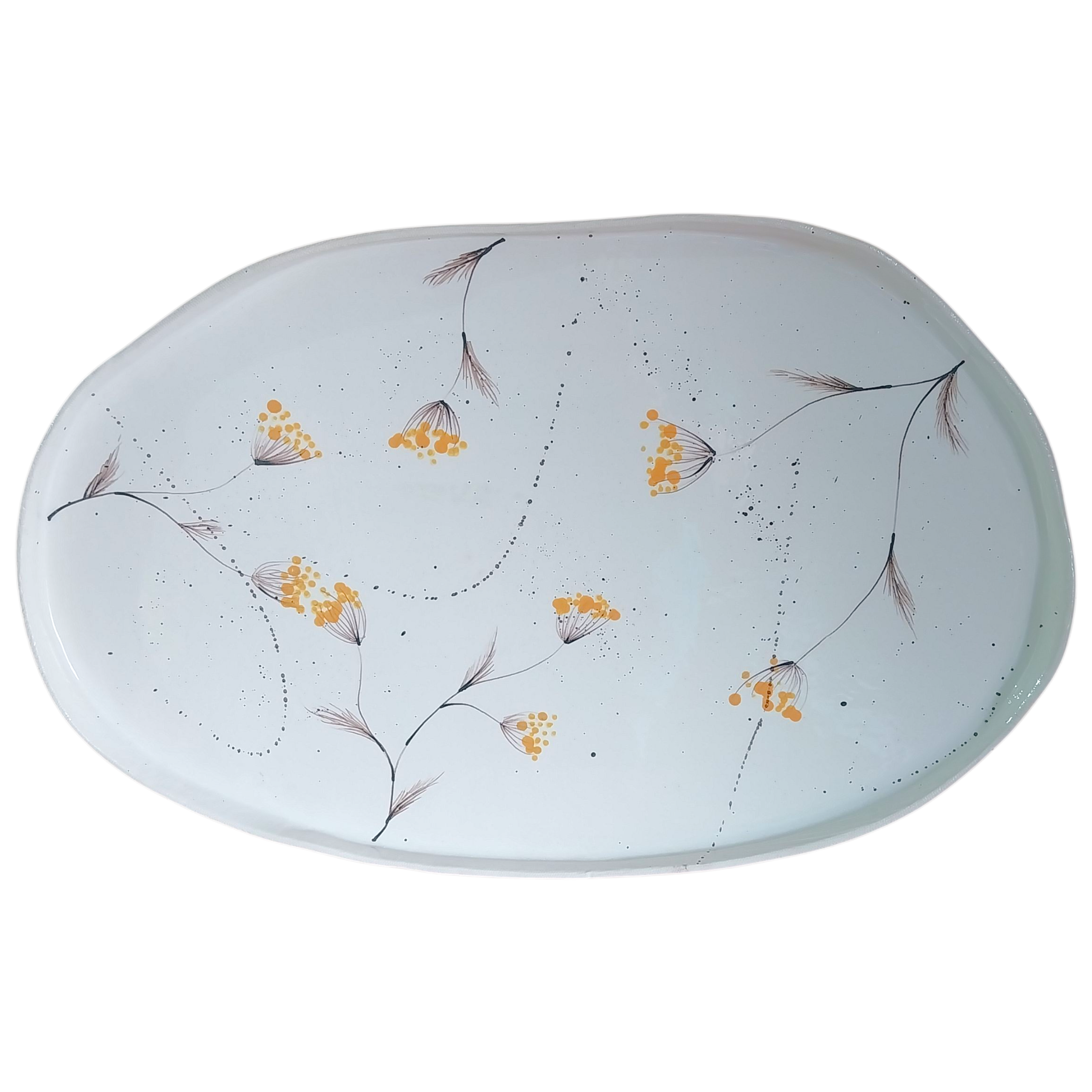 Plato irregular XXL con diseño de hinojo