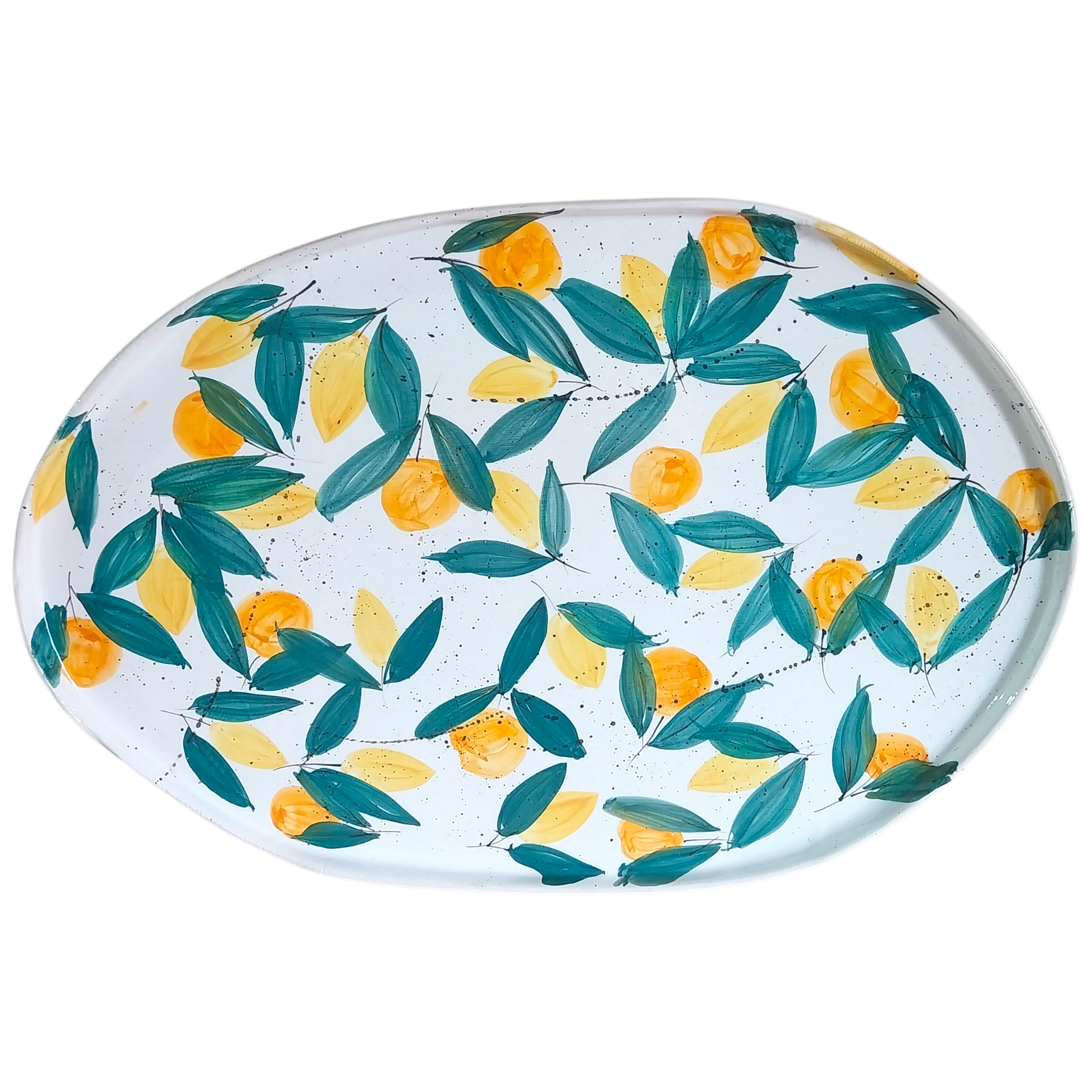 Plato Decorativo XXL con Limones y Mandarinas