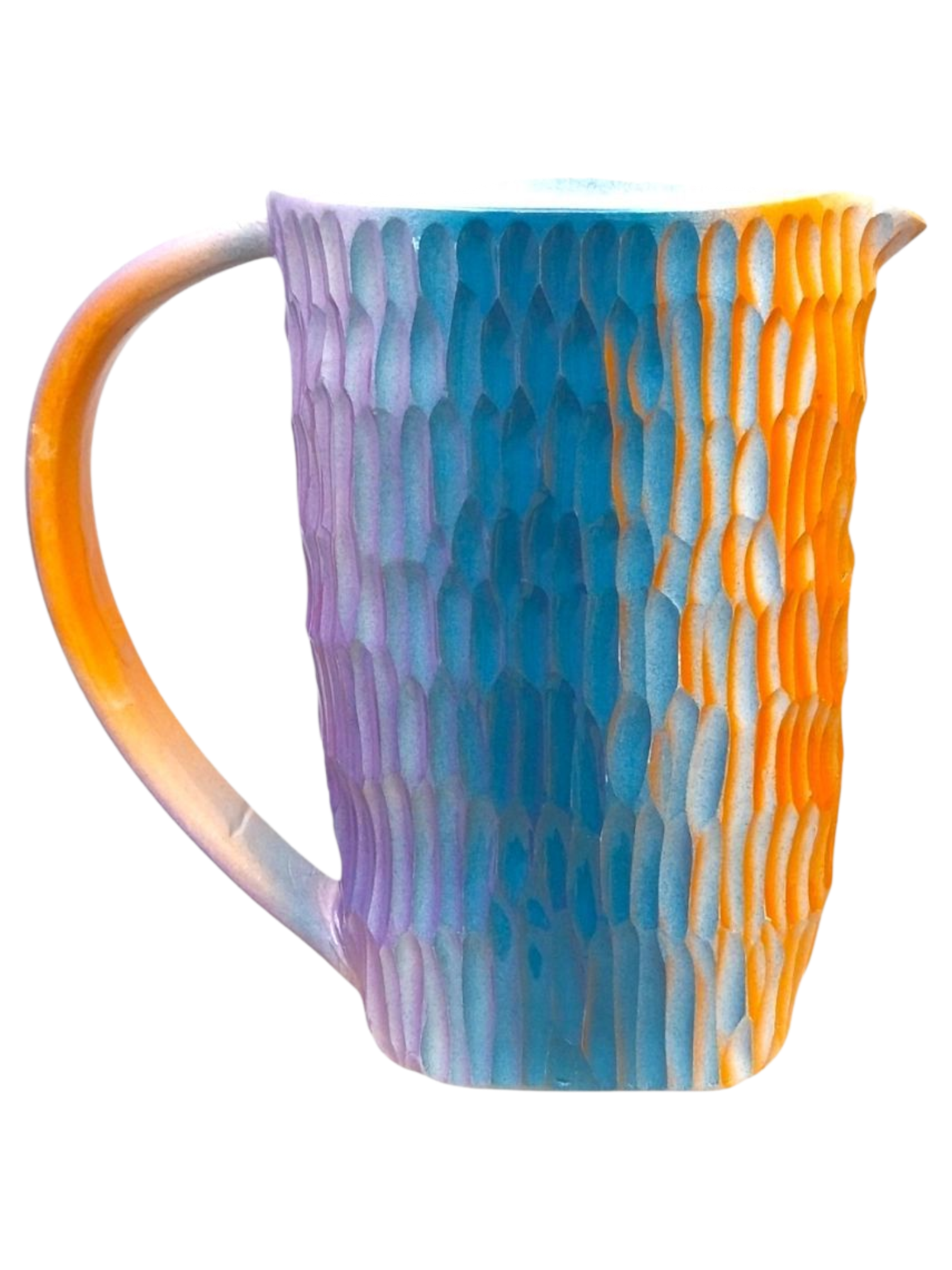 Keramikkrug mit dreifarbiger Textur